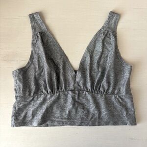 Only Hearts grey sparkle jersey plunge longline bralette top size small